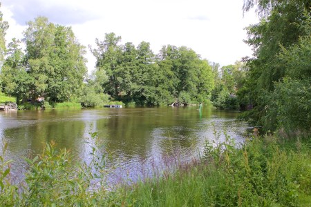 Fundament till bron över Kolbäcksån längs Eriksgatan